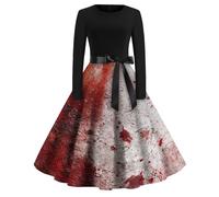 TOFOTL Eventi Costumi Di Carnevale Per Belle, Vestito Halloween Pipistrello Running Lunga Maglioncini Y2k Vittoriano, Gothic Dress Woman Gonna Pizzo, Costume Suora Halloween, 58-Grigio Chiaro L