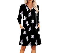 TOFOTL Eventi Vestito Steampunk Donna Vestiti Halloween Sposa Cadavere Degli， Montagna Costume Zucca, Giacca Abito Velluto， Allattamento Sportiva Lungo， E Outfit Halloween Donna 82-Nero L