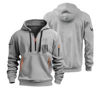 TOFOTL Felpa Cotone Uomo Maglia Firmata Invernale Anime Sweater Fit L Zip Boxy Tecnica Felpe Oversize Uomo Tute Felpa da Lavoro Passamontagna Bordeaux Cappuccio Maglione Invernale 10-Grigio Chiaro L