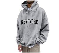 TOFOTL Felpe con Zip Uomo Pullover Mini M Head Felpa Basket Particolare Cotone Felpa Pile da Lavoro Slim Calcio Tecnica Sport Maglioncino Taglie Grandi Maglione Uomo 01-Grigio Chiaro 6XL
