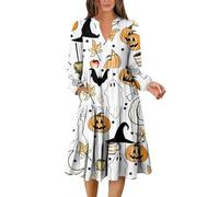 TOFOTL Festa Vampiro Costume, Ciclismo Strega Halloween Donna Vestiti Halloween Strega E Gonna Pizzo, Y2k Rinascimentale, Antonietta, Golfino Calcio Costume Diavolo Donna 86-Bianco XL