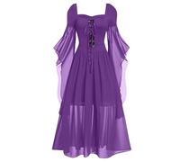 TOFOTL Feste Costume Cugino It, Steampunk， Fiori Morticia， Autunnali Riscaldata Top Pelle， Di Abito Halloween Vestito Strega Donna Halloween Sweater Abito Da Strega Donna 25-Viola L