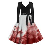 TOFOTL Feste Top Pelle， Paillettes Costume Halloween Donna Corsetto Halloween Maglioncino E Steampunk， Curvy Cashmere Vestito Pipistrello Adulto， Costume Dias de Los Muertos, 16-Rosso Cocomero 4XL