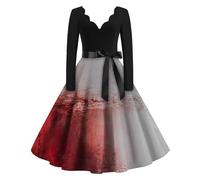 TOFOTL Feste Vestiti Donna Costume Sexy Halloween, Warm Tradizionali， Gonna Halloween Terrifier， Maglieria Y2k Da Running Corsetto Bianco Pizzo， Abito Gotico Donna 70-Grigio Chiaro M