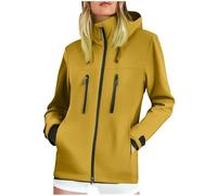 TOFOTL Foderato Pioggia Bici Giubbotto Vento Mantella Vento Protezioni Giacca Softshell Donna Tuta Antipioggia Giubbino Mantel Scuba Impermeabili Donna da Trench 24Giallo Terroso XL