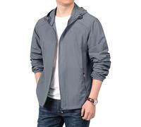 TOFOTL Giacca Antivento Uomo a Impermeabile Antipioggia Elegante Cerata per Pioggia Giubbotto Primaverile Kleidung Adulti di Soft Tecnica Scooter Rain Coat for Men 05-Grigio Scuro M