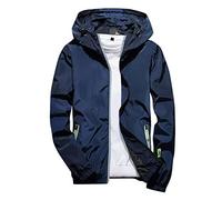 TOFOTL Giacca da Lavoro Copri Vestiti Nero Cappuccio Coat Montagna di Trasparente Giacca da Cuoco Impermeabile Giallo Getta Spolverino Giubbotto Termico Uomo Nera Oktoberfest 09-Blu 3XL