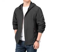 TOFOTL Giacca da Uomo Jackets Autunno a Leggera Trasparente Trench Impermeabile per Giubbotto da Lavoro Invernale Escursionismo Running Uomo Tattico Protezioni Giacche Moto 05-Nero 5XL