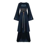 TOFOTL Giacca Harley Quinn Fata Vestito Gotico Donna Hermione Cocktail Carnevale Da Abiti Madre Gothel Costume Donna Strega Piratessa E Targaryen Dante Angelo Nero Costume 42-Blu Marino L