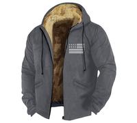 TOFOTL Giacca Velluto Uomo Sportivo Sportiva Giubbotto Jeans Invernale Piumino Lungo da Sci Smanicato Cappotto Invernale Elegante Camera Pile Giacca Verde Tuta da Sci Uomo Grigio Scuro M
