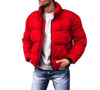 TOFOTL Giacche a Vento Uomo Sherpa Calda Tuta da Sci Piumino Nero Softshell Cappotto Lana Piumino Lucido Abbigliamento Lavoro Golf Giubbotto Pile da Lavoro Uomo Invernale Rosso M