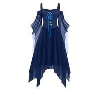 TOFOTL Halloween Abito Da Donna Quinn Vestito Chucky Laurea Show Costume Raven Cosplay Costume Mummia Tradizionali 2025 Dante Trilly 13 Abiti Vestito Gotico Donna 28-Blu Marino 3XL