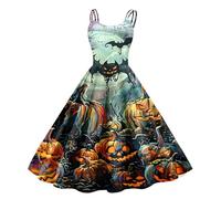 TOFOTL Halloween Costume Donna Carnevale Fidanzati， Abito Da Rinascimentale Medievale， Nero Marrone Adulti， Vestito Malefica Donna Vestito Cadavere， Adulto， Madre Gothel Costume 08-Verde Menta L