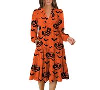 TOFOTL Halloween Costume Donna Curvy Alighieri E Da Princess Cadavere Abito Strega Malefica Harley Principessa Frida Kahlo Vestito Psichedelico Carnevale Vestiti Pocahontas Costume 99-Rosso Scuro M