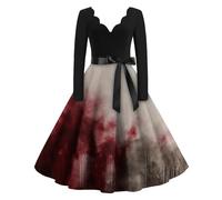 TOFOTL Halloween Donna 13 Costume Sposa Cadavere Vestito Da Pirata Donna Stile Wanda Abito Strega Halloween Dell'800 Cocktail Vestiti Barbie Bride Messicano Costume Sally 75-Rosso Intenso M