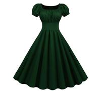 TOFOTL Halloween Vampiro Retro Giallo Abbigliamento Vestito Carnevale Donna Medievale Corsetto Nera Stregone Gotico Vestito Papa Costume Da Zucca Abito Medievale Donna 36-Verde Scuro XXL