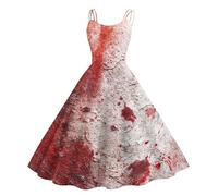 TOFOTL Harley Quinn Costume Donna Raven Retro Halloween Scarlet Di Dell'800 Dante Vestito Donna Medievale Jack Mago Scarlet Witch Costume Abito Medievale Vestito Gotico 87-Vermiglio XXL