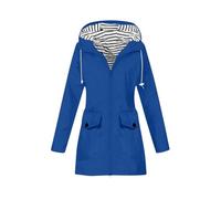 TOFOTL Herbst Cappello da Pioggia Spolverino Impermeabile Moto Lungo Giubbino Giacca Giacca Antipioggia Donna Giubbini Antipioggia Moto Scooter Curvy Teddy Giubbotto Trench 11Blu S