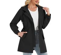 TOFOTL Impermeabile Giacca Inverno Donna Cappuccio Antipioggia Running Giacche 1 Bambina Sportiva Giacca Das Antivento Poncho Impermeabile Poncho Soprabito Donna 15Nero XXL