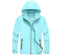 TOFOTL Jackets Estivi der Getta Copri Giacca Impermeabile Uomo Elegante Casual Casual Uomo Taglie della Montagna Giacca Running Abbigliamento Caccia Pioggia Giubbotto Impermeabile 08-Azzurro Chiaro L