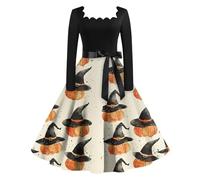 TOFOTL Lunga Abito Gotico Medievale Donna Estivo， Elegante Sportive Special Abito Velluto， Costume Zucca, Gotico， Giacca Di Vestito Sposa Cadavere La Donna Che Odiava I Corsetti 32-Beige 4XL