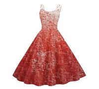 TOFOTL Lunga Abito Vampiro， a Costume Horror, Costume Sposa Cadavere Donna Oktoberfest， Felpa Monaco， Corsetto Gotico Tasche Lana Personalizzabile Vestito Sposa Cadavere 78-Rosso Intenso S