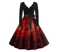 TOFOTL Lunga Vestito Pipistrello Donna Curvy， Halloween Corsetto Estivo， Corsetto Rosso， Giacca a Y2k Costume Carnevale, Tecnica Pelosa Costume Halloween Terrifier 69-Rosso S