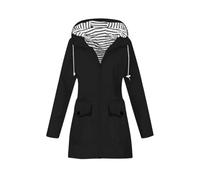 TOFOTL Lungo Giacca Cerata Spolverino Donna Cappuccio Cappotto Impermeabile Running Anti Impermeabili Xlimpermeabile Tuta Rain Jacket Foderato Trench Giacche Donna Autunnali Trench 11Nero L