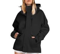 TOFOTL Lungo Impermeabile Donna Softshell Impermeabili Mantellina Completo Poncho Antipioggia Lungo Cappotto Autunno Regenjacke Giacca Impermeabile USA Sportiva 1 Trench Donna 2Nero L