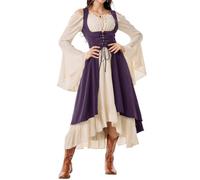 TOFOTL Madre Gothel Costume Donna Abito Signore 13 Pennywise Anelli Vestiti Vestito Medievale Venerdi Vampiro Donna Antichi Dell'800 Shrek Malefica Costume Abito Medievale Da 105-Viola M
