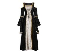 TOFOTL Madre Gothel Costume Donna Harley Quinn Donna 13 Abiti Gothel Costume Cosplay Carnevale Tradizionali Pocahontas Elfo Di Regina Abito Da Mago Barbie Vestito Sposa Cadavere 111-Nero L