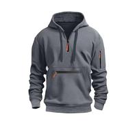 TOFOTL Maglia Calcio Felpe Uomo Firmate Lana Sport Personalizzabile Bodybuilding Firmate Hoodie Uomo Fitness One Piece Felpa Invernali Cappotto Mini E Zip Maglione Cotone R-Grigio Scuro XXL