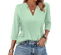 TOFOTL Maglia Scollo a V Elastica Flexible Elasticos Correr Top Estivo Donna T-Shirt Baloncesto Casacca Elegante Ejercito Español Magliette Donna Maglietta Bianca Cotone 01-Verde Menta XL