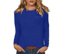 TOFOTL Magliette Donna Camicia a Righe Blusa Cerimonia Camicette Estate Elastiche Felpa Primaverile Lavoro Oversize Palestra Termica Firmate Sportive Maglia Manica Lunga Donna 02-Dark Blue XXL