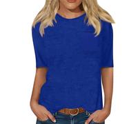 TOFOTL Magliette Donna Top Estivo Abbigliamento Estivo Firmate Lavoro Team Bride Camicia Cotone Estivi Simpatica Fitness Tops Estate a Fiori Magliette Donna Manica Corta Eleganti 03-Dark Blue 3XL