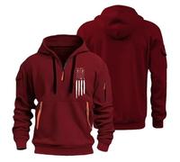 TOFOTL Maglione a V Corsa Head Felpa One Piece Uomo Felpe Taglie Forti Hoodie Uomo Girocollo Riscaldante Slim Sherpa Hoodie Caldo E Lunga Ciclismo Pile Mezza Torcia 10-Bordeaux XL