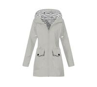 TOFOTL Mantel Giacca a Vento Donna Parka Primaverile Giubbotto Impermeabile Donna Giacca Kit Wasserdicht Tuta Gomma Gomma Invernali Herbst Stivali Poncho Antipioggia Bici Cerata 11Grigio Chiaro XL