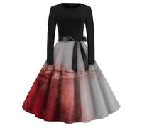 TOFOTL Maria Antonietta Costume Wanda Horror Abito Gotico Donna Witch Vampiro Halloween Donna Gotico Vampiro Abito Da Rinascimentale 2025 Fiona Dell'800 Costume Vestito Carnevale 60-Grigio XL