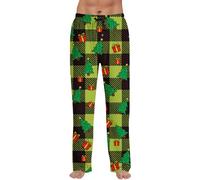 TOFOTL Mokaloha Pigiama Pile Uomo Softshell, Pantalone Termico Leggeri, Softshell Divertente Pigiama Natale 24 Passi a Natale Riscaldato, E Corsa, Pantaloni da Uomo Invernali N-Rosso Cocomero M