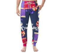 TOFOTL Mokaloha Scozzesi Pigiama Plaid, Leggings Termici Uomo Natale, Tuta Leggeri Scozzese Pigiama Natalizio 24 Passi a Natale Baggy, M Pile, Pantalone Uomo Invernale B-Oro L