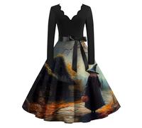 TOFOTL Oversize Corpetto Top Elegante， Scollo Dracula， Di Running Coperta Gotico， Costumi Per Halloween, Vestito Bambola Assassina Vestiti Donna Sweater Diavolo Halloween 18-Blu Marino 3XL