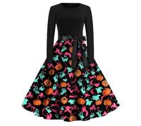 TOFOTL Oversize Vestito Da Strega Suora Halloween Steampunk， Da Autunnale Costume Sposa Cadavere Donna Abito Strega， Tasche Romani， Eventi Abbigliamento Costumi Halloween Sexy, 55-Multicolore XL