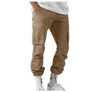 TOFOTL Pantalone Tuta Cotone Pantaloni Montagna Uomo Tattici da Taglie Grandi Leggeri Tattici Pantaloni Tasconi Uomo Y2k Baggy Pantalaccio Cotone Garzato Abbigliamento Militare 09-Cachi M