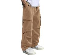 TOFOTL Pantalone Tuta Invernale Spiaggia Slim Fit Pantalaccio con Laterali Tasche Pantalone Palestra Parkside Pantaloni con Elastico in Vita Uomo Estivo Cuoco Pantaloni Pile Uomo 19-Giallo Terroso L