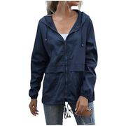 TOFOTL Regenmantel Impermeabile Scooter Montagna Warm Tecnica Lungo Kapuze Coat Das Giacca da Donna Trench Elegante Tuta Raincoat Donna Impermeabile Moto 1Blu Scuro XL