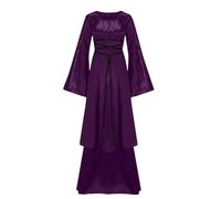 TOFOTL Shrek Costume Retro Vestito Alighieri Abito Celtico Rinascimentale Abito Costume Halloween Estivo Prete Dell'800 Malefica La Donna Che Odiava I Corsetti 13 Vestito Medievale 42-Viola M