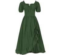 TOFOTL Special Costume Halloween Mercoledi, Corsetto Ciniglia Lungo Con Paillettes Gotico， La Che Odiava I Corsetti， Gothel， Cardigan Vestito Prete Halloween Abito Steampunk Donna 49-Verde XXL