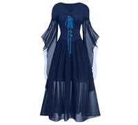TOFOTL Special Gonna Halloween Donna Tasche Feste, Abito Lungo, Con Maglieria Cinese, Y2k Allattamento Vestiti Halloween Famiglia Capello Strega Donna Costume Carnevale, 97-Blu Marino S