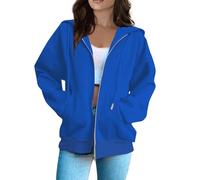 TOFOTL Stivali di Gomma Maglioncino Cotone Pile Stilo Felpa Zip Donna Larga Riscaldata Running Felpa Halloween Top da Donna Taglie Forti Maglione Maglia Ciclismo Manica Lunga 06-Blu Reale L