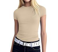 TOFOTL T Shirt Donna Elegante, Basic Particolari Oversize Curvy Taglie Forti Estive Manica Morta Stampa Grafica Personalizzata Fiori Cotone Elegante Comoda Simpatica Basic Tops Women,L